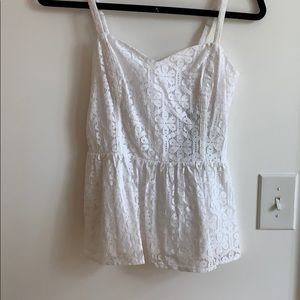 Lilly Pulitzer white lace peplum tank size 0